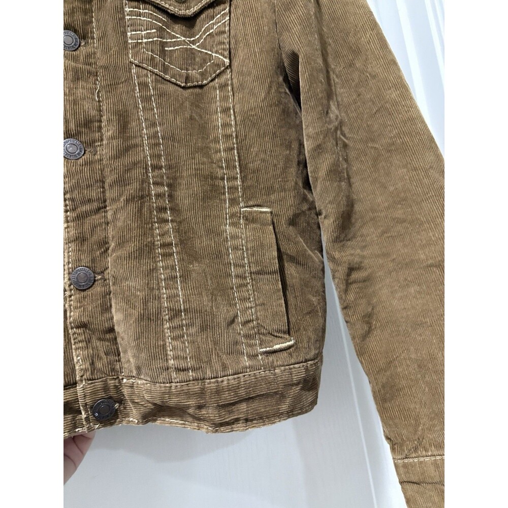 Compagnie Generale Men's Brown Sherpa Lined Cotton Trucker Jacket Button XL - Picture 8 of 10